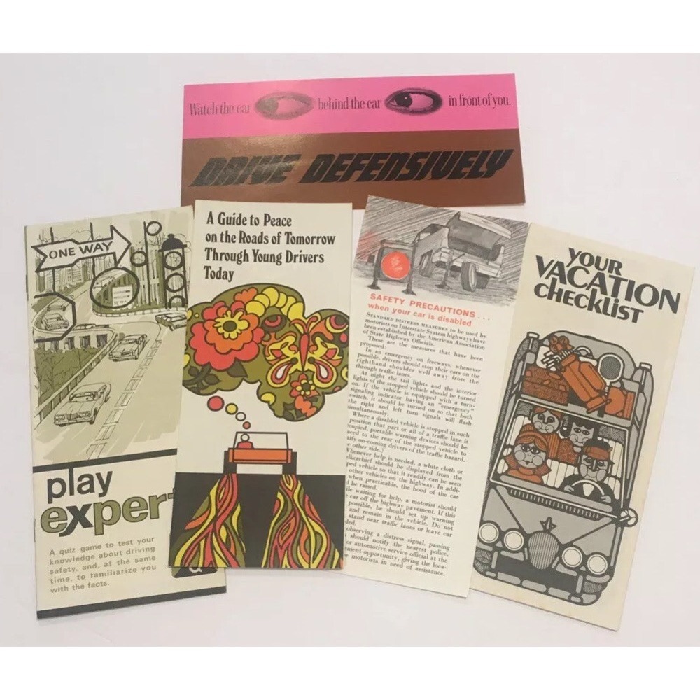 Vtg Driver Safety Brochures Flyers Lot Kemper Insurance 1960s Drive